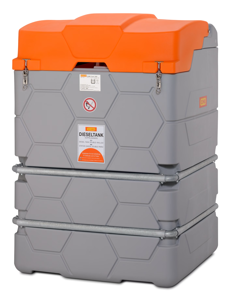 CUBE-Tank 1500 l dyzelinas, lauko, Premium Plus 10, elektrinis siurblys 56 l/min. (10778, CEMO)