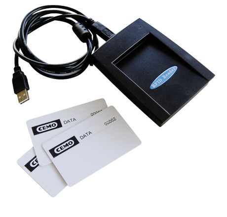 Datu pārraides komplekts ar PC programmatūru, 3 kartes un USB lasītājs (10746, CEMO)