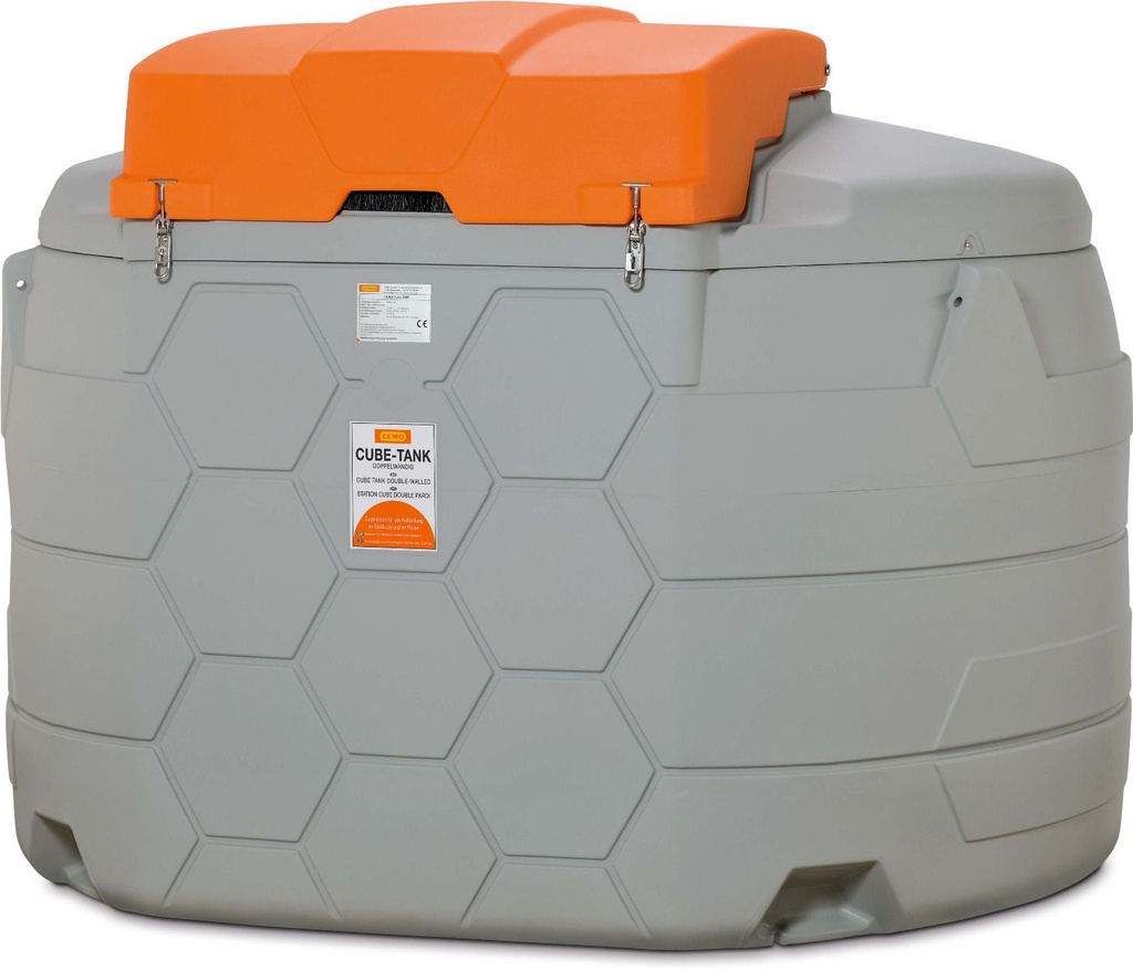 CUBE 5000 l diesel tank, outdoor, Basic, 4 m hose DN 19, with lockable lid (11649, CEMO)