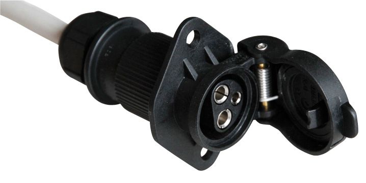 Socket outlet DIN 9680, 3-pin, 6–24 V, up to 25 A, IP54 (10230, CEMO)