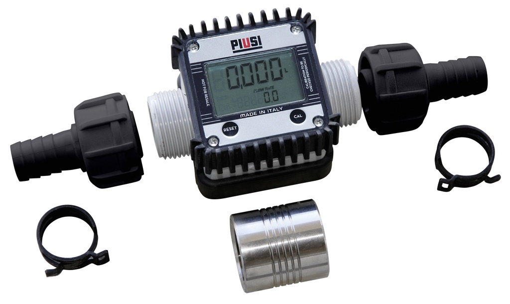 Digital flow meter K24, plastic, 6–100 l/min, 1" male thread (10595, CEMO)