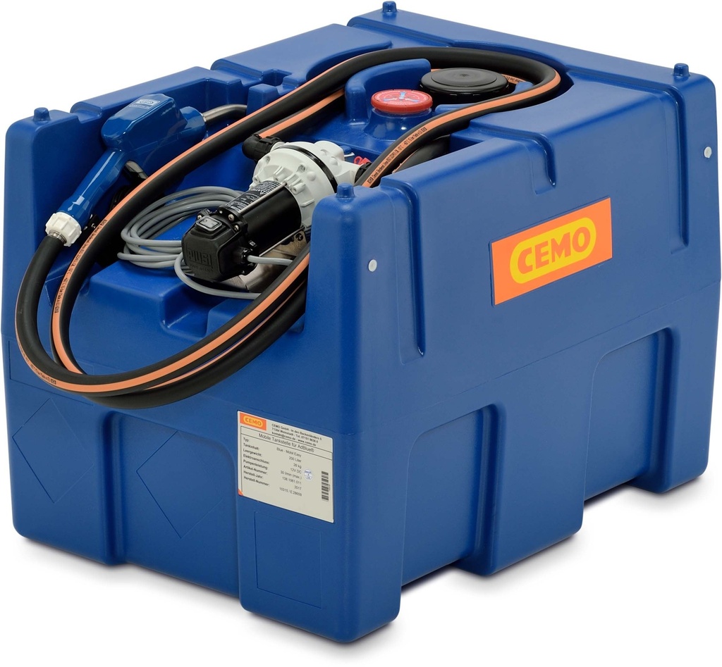 CEMO Blue-Mobile Easy 200 l AdBlue® dispensing unit, 12 V, 25 l/min, automatic nozzle, without lid (10197, CEMO)