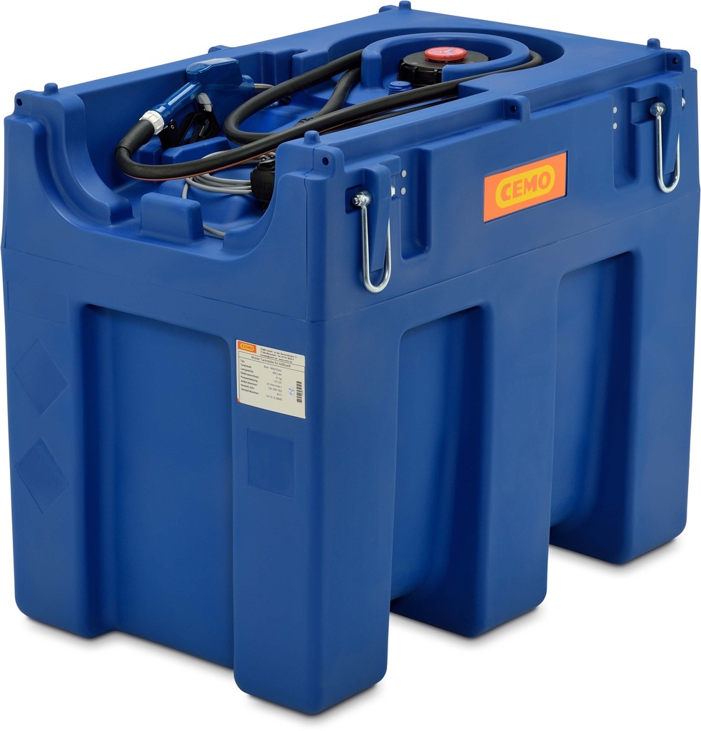 CEMO Blue-Mobile Easy 980 l AdBlue® išdavimo įrenginys, 230 V, dėžė su kėlimo kilpomis, varstomas dangtis, 4 m žarna (10973, CEMO)
