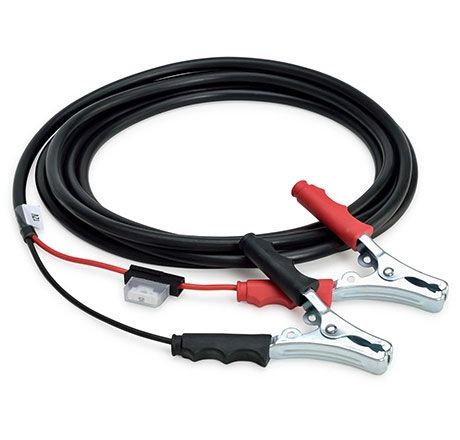 Connector cable, insulated, 4 m, with clamps, 25 A fuse and 2× flat plug 6.3 (91026, CEMO)