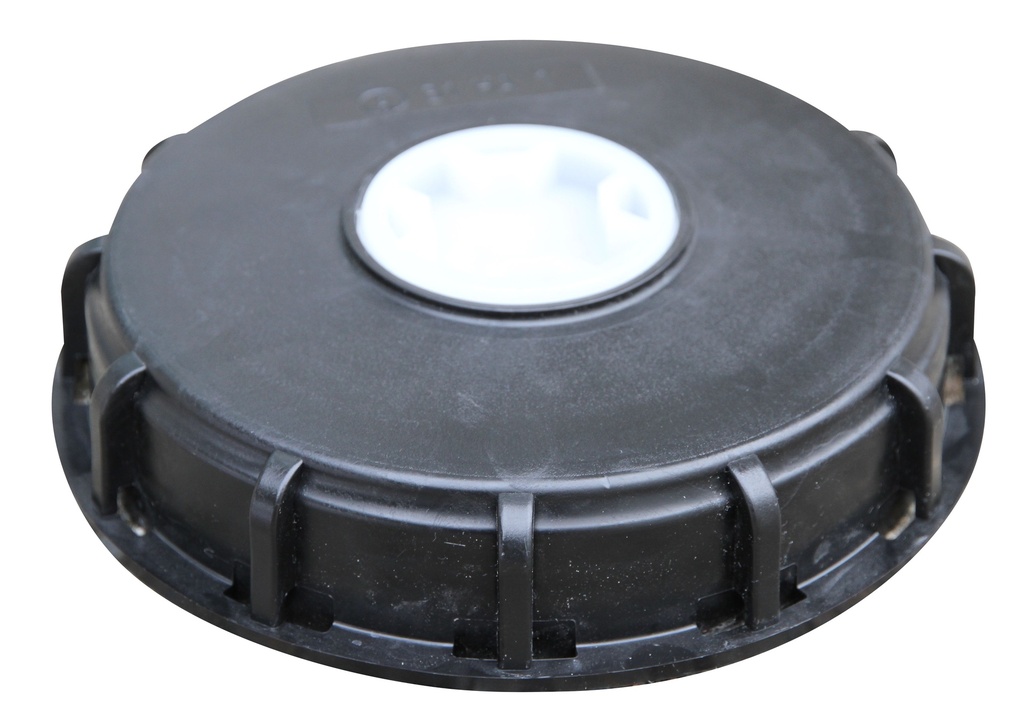 Black cap DN 150 for IBC with 2" inner thread, TPE seal 10447, CEMO