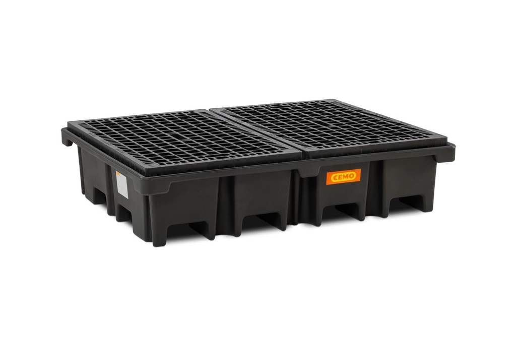 PE pallet sump 425/4 with PE grating, CEMO (11268)
