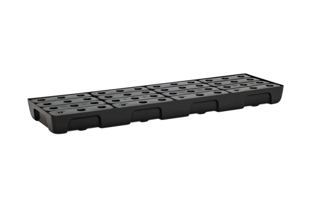 PE mažas surinkimo padėklas 13/4 su PE grotelėmis, 28 l, 130 x 40 x 10 cm, CEMO (11736)