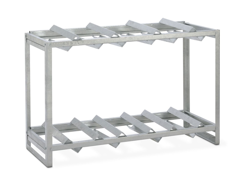Drum shelf for steel hazardous substance depot (horizontal storage, galvanised, 2 × 200 l or 3 × 60 l, StawaR approval) (11017, CEMO)