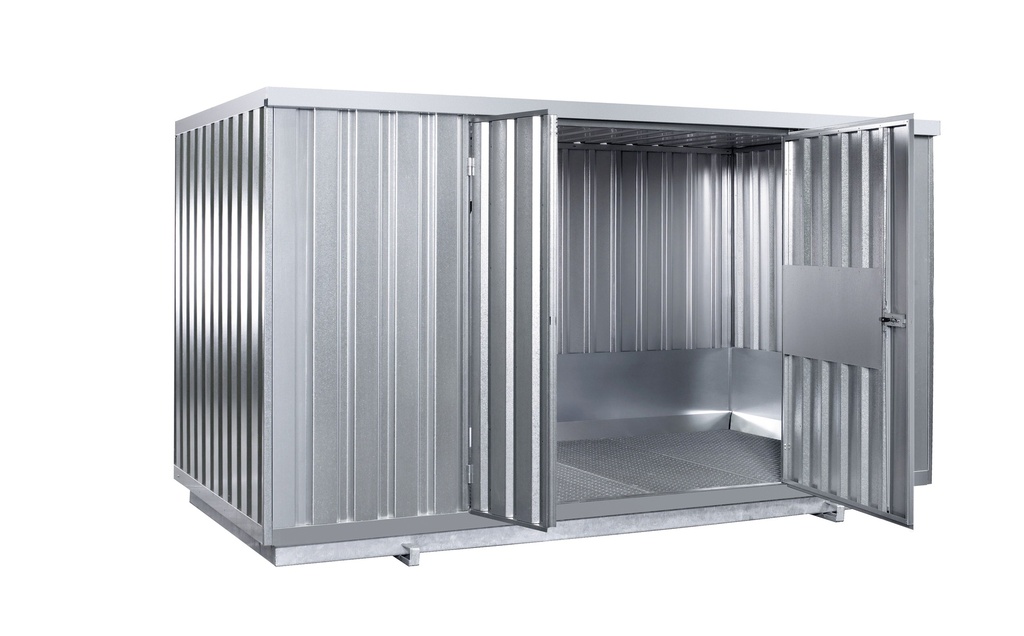 Saugos konteineris SRC 1.1N, cinkuotas ir dažytas, durys siaurojoje pusėje, 299 × 235 × 247 cm (11224, CEMO)