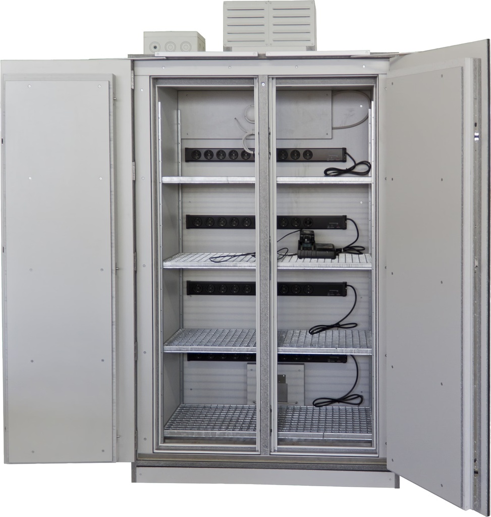 Battery charging cabinet 12/20 FWF90-GS, 4×10 sockets, 400 V, grey, CEMO (11963)