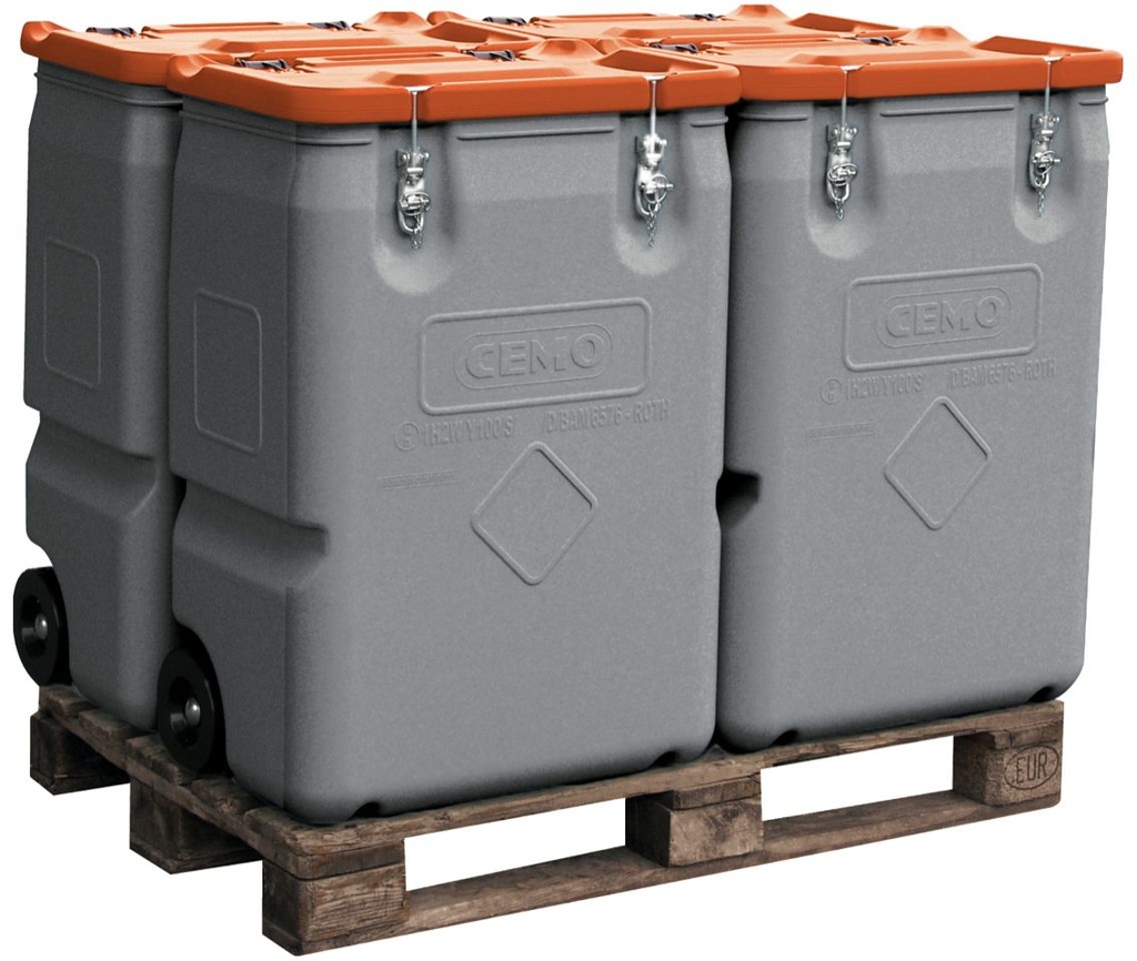 Mobile box 250 L, orange lid, CEMO (11457)