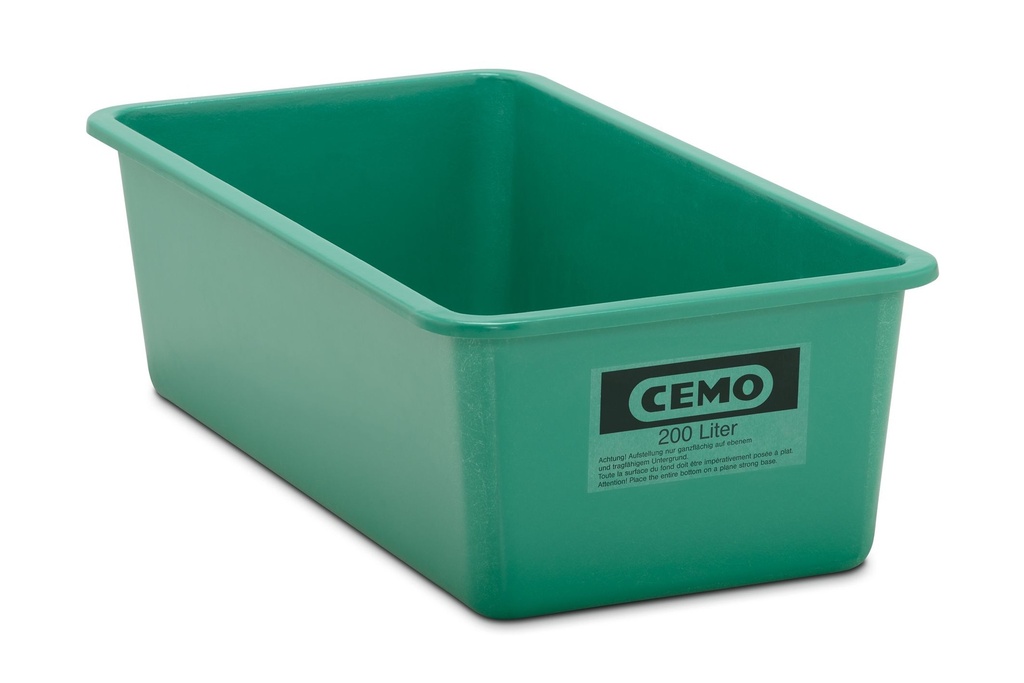 Rectangular container 200 l, flat, green (1143, CEMO)