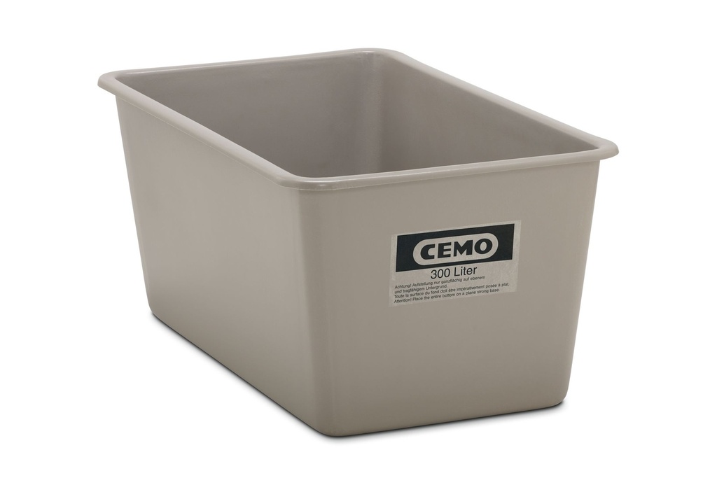 Taisnstūrveida tvertne 300 l, pelēka (1161, CEMO)