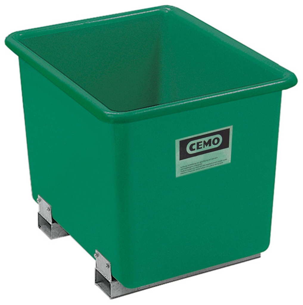 Rectangular container 2200 l, green, with forklift pockets (1210, CEMO)