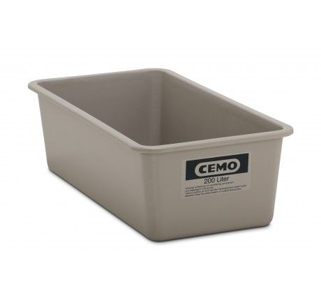 Taisnstūrveida tvertne 200 l, zema, pelēka (5671, CEMO)