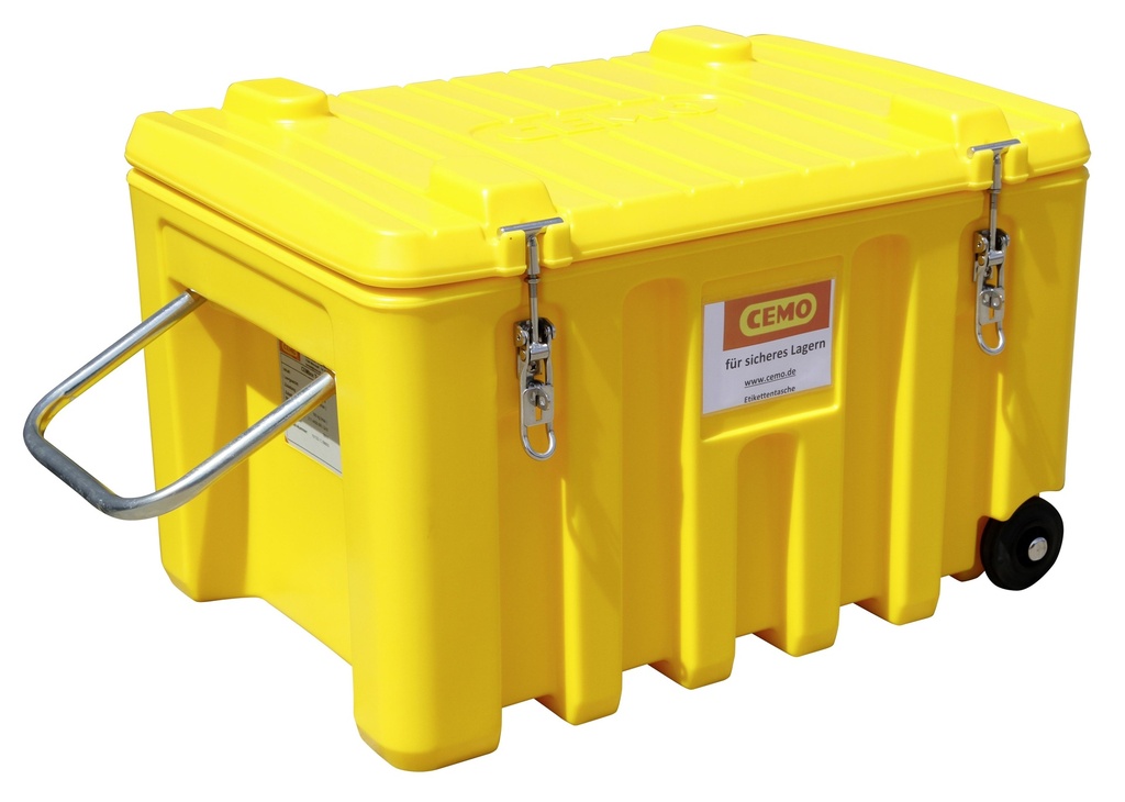CEMbox with a trolley 150 l (PE), yellow, CEMO (10133)