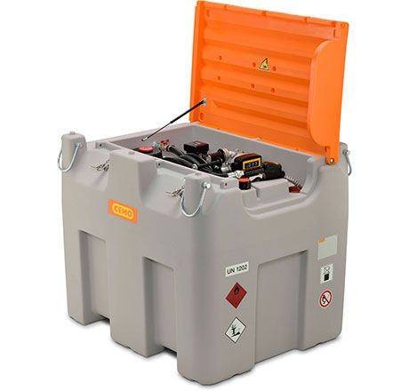 DT-Mobil Easy 980 l Basic diesel tank with Bipump 12 V pump (80 l/min), 4 m hose, automatic nozzle and lid (full ADR) (10818, CEMO)
