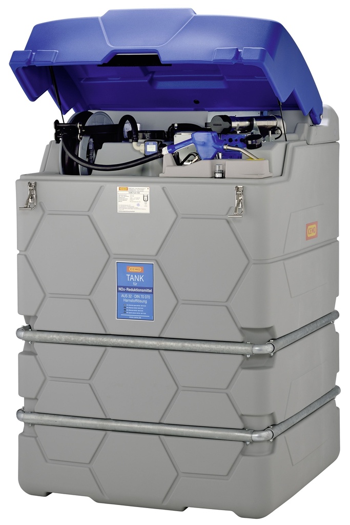 CUBE 2500 l tvertne AdBlue, āra, Premium, K24 skaitītājs, šļūtenes spole, 8 m šļūtene, ar ziemas komplektu (10306, CEMO)