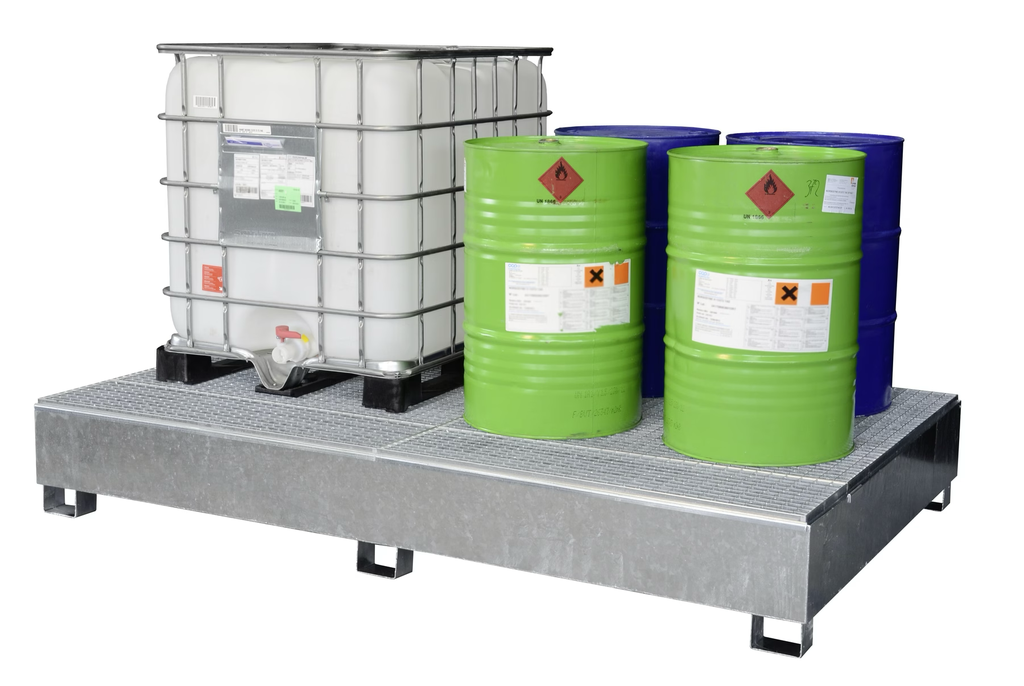 IBC uztvērējpalete, GS2a tips ar uzpildes zonu, 1000 l, cinkota (10616, CEMO)