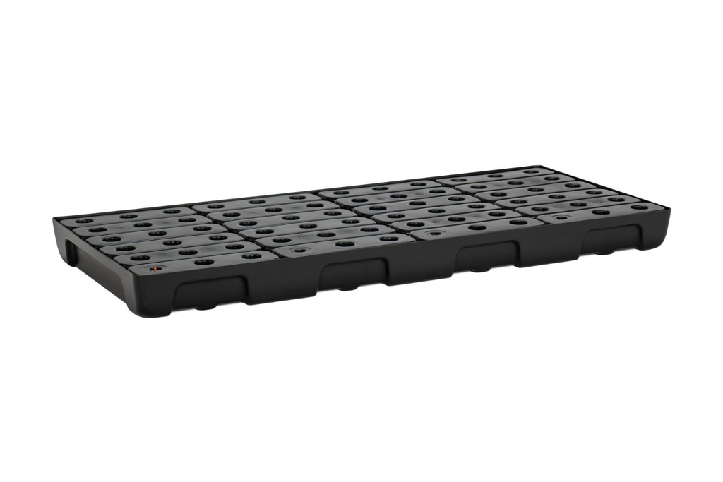 PE-small spill tray-collection tray 13/6 with PE grating, 44ltr, 130 x 60 x 10 cm, CEMO (11740)