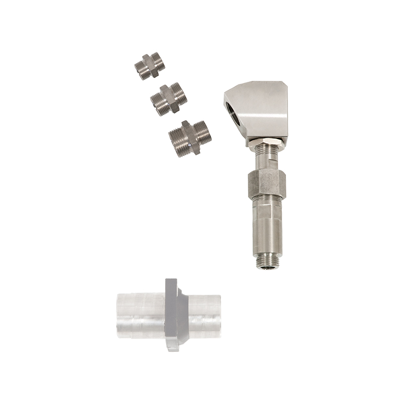 90° elbow AISI 304 stainless steel, 1/4" BSP (M), ø12 mm, for 335 mm barrel (1192L, FLEXBIMEC)
