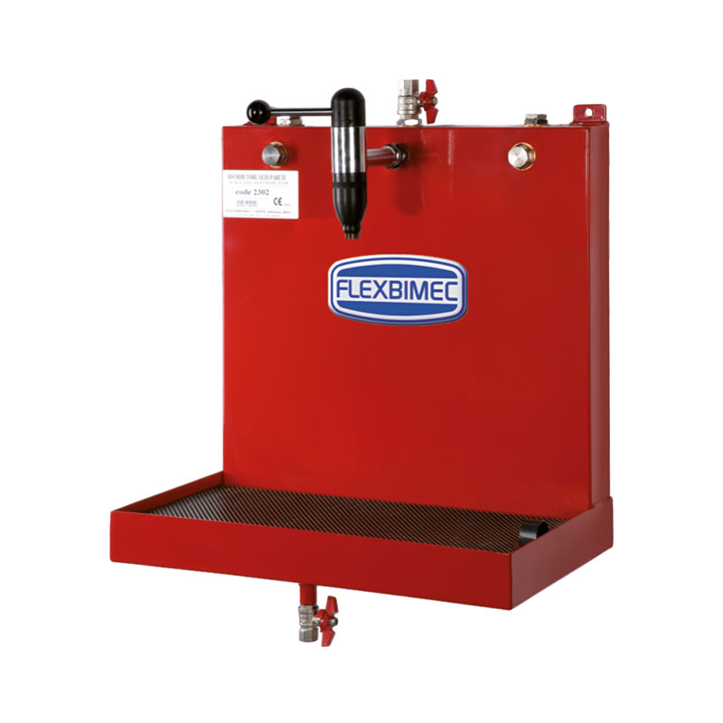 Wall mounted covered oil and antifreeze dispenser with 1 plug cock and anti-splash filter (2302, FLEXBIMEC)