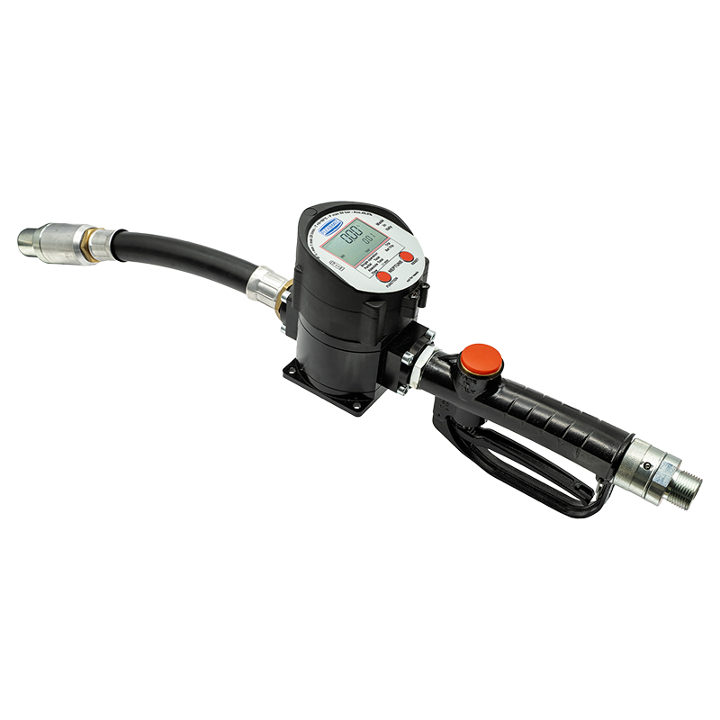 Electronic oil flow meter "Oil Neptune HFlow" with flexible rubber outlet, 3/4" BSP (M) inlet swivel, Flexbimec (2635, FLEXBIMEC)