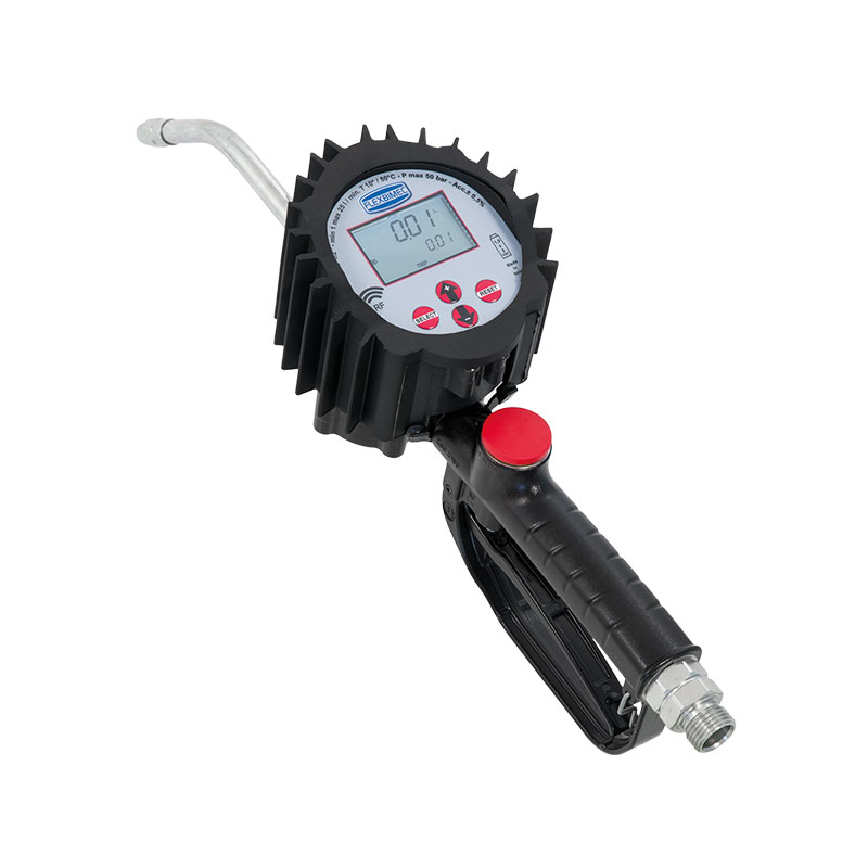 Elektroninis ovaliųjų krumpliaračių srauto matuoklis skirtas antifrizui, serija "4TT - JUPITER" su standžiu išleidimu Ø 12 mm ir įvado sukamoji jungtis 1/2" BSP (M) - su radijo dažnio duomenų perdavimu RF CONNECT valdymo blokui 2813/RF, FLEXBIMEC