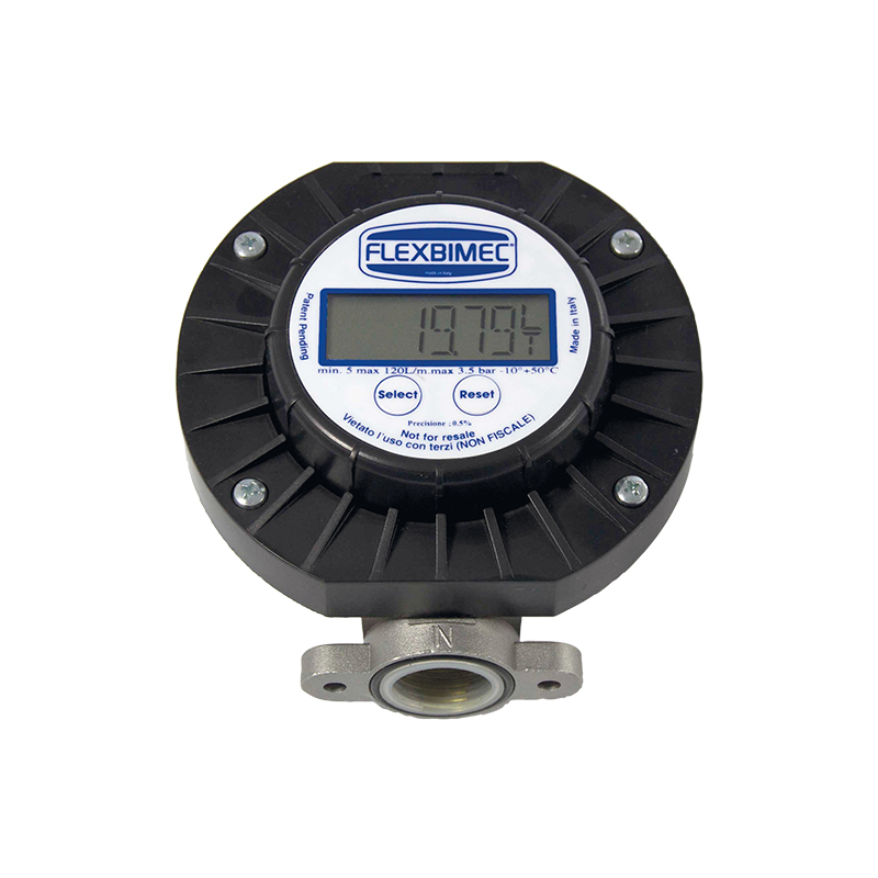Digital nutating disk diesel meter - connections 1" - delivery 5 -120 l/min - 6 - digits partial meter, FLEXBIMEC (2869)