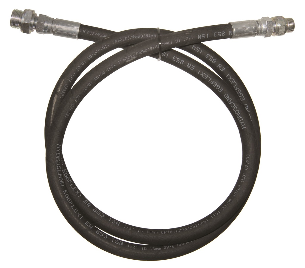 Elastīga šļūtene eļļai un dīzeļdegvielai Ø 1/2" (Ø 13) R1 - 160 bar, garums 2 m - savienojumi 1/2" (FF), FLEXBIMEC (28702)
