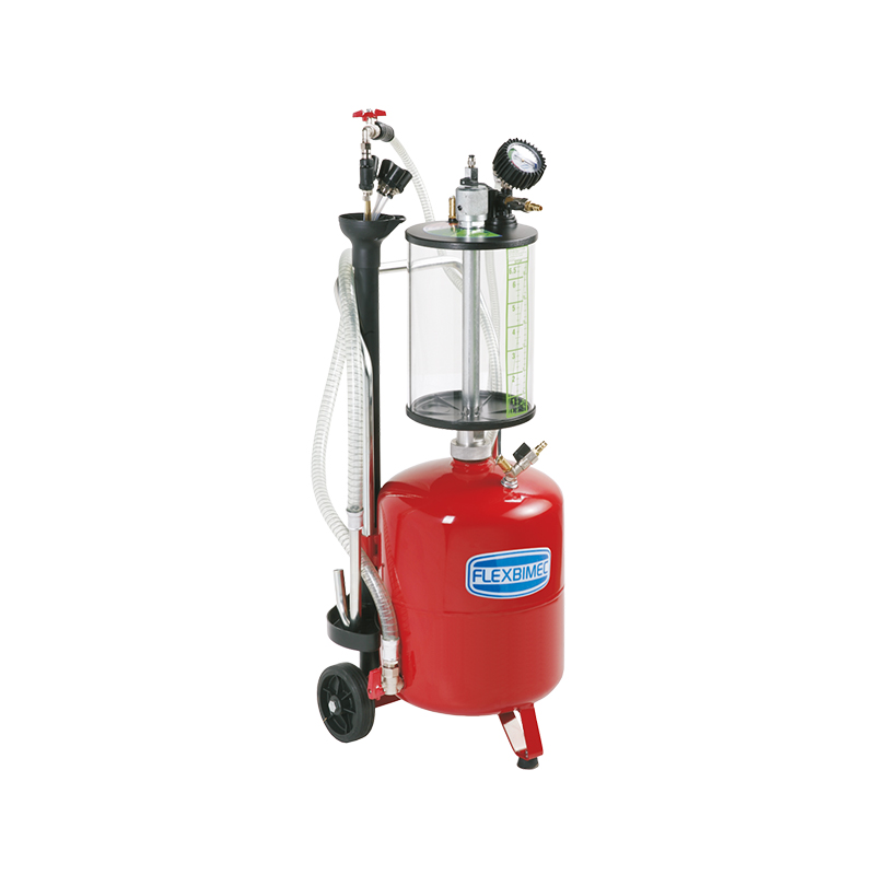 Mobilus panaudotos alyvos siurbtuvas, 24 l talpa, pneumatinis ištuštinimas, su 6,5 l apžiūros kamera (3027, FLEXBIMEC)