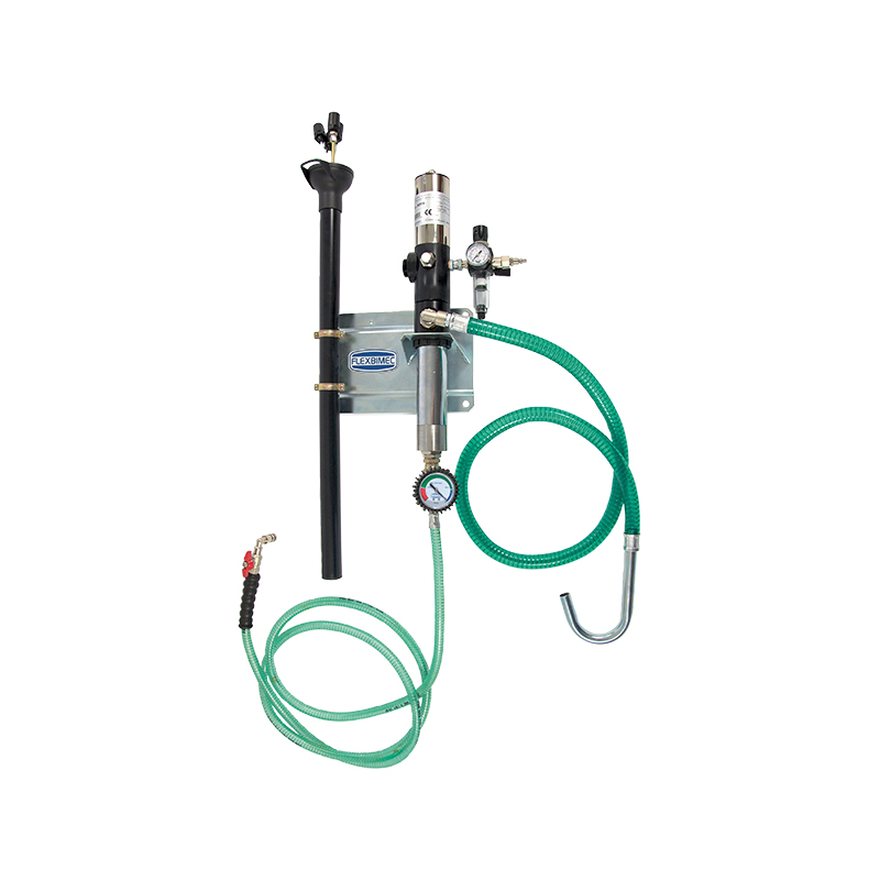 Waste oil wall-mounted suction system with pneumatic pump (3099, FLEXBIMEC)