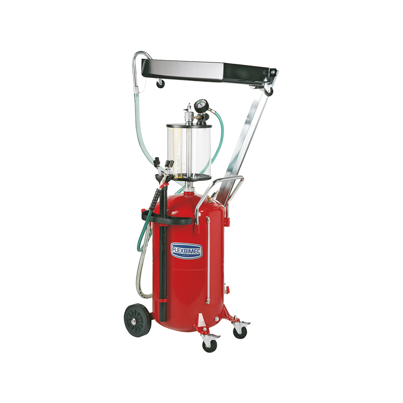 Wheeled 90 l tank with 10 l inspection chamber and 10 l painted steel pantograph basin (3190, FLEXBIMEC)