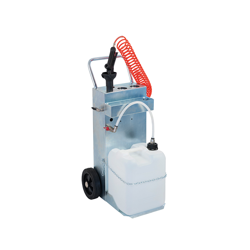 Mobile pressure sprayer with two-wheel trolley, 7.5 m spiral hose and stainless steel pump (3320, FLEXBIMEC)
