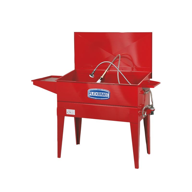 Closed-circuit parts washing basin 1000 mm, with pneumatic pump (art. 1058), shower and brush, FLEXBIMEC (5906)