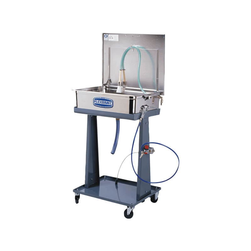 Stainless steel wheeled washing basin with air operated rotary pump art. no. 1058, FLEXBIMEC (5953)