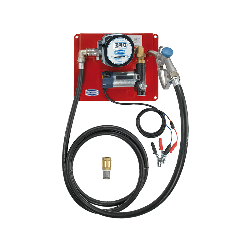 Electric diesel transfer kit 12 V DC with mechanical meter, rubber hose and diesel gun, Flexbimec (6246, FLEXBIMEC)