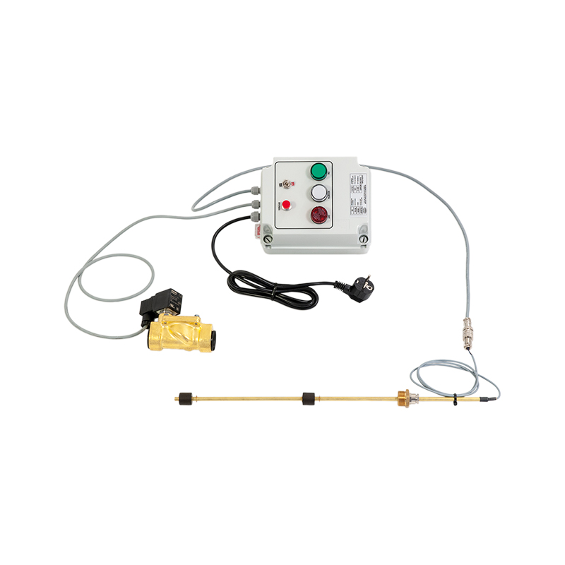 Overfill prevention device for waste oil with solenoid valve and double level probe, M 1 in. BSP connections (8309, FLEXBIMEC)
