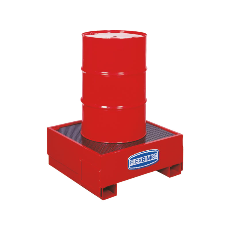 Storage base for one 208 l drum, Tank Service Base series, without prearrangements for posts and forklift transport (8524/SE, FLEXBIMEC)