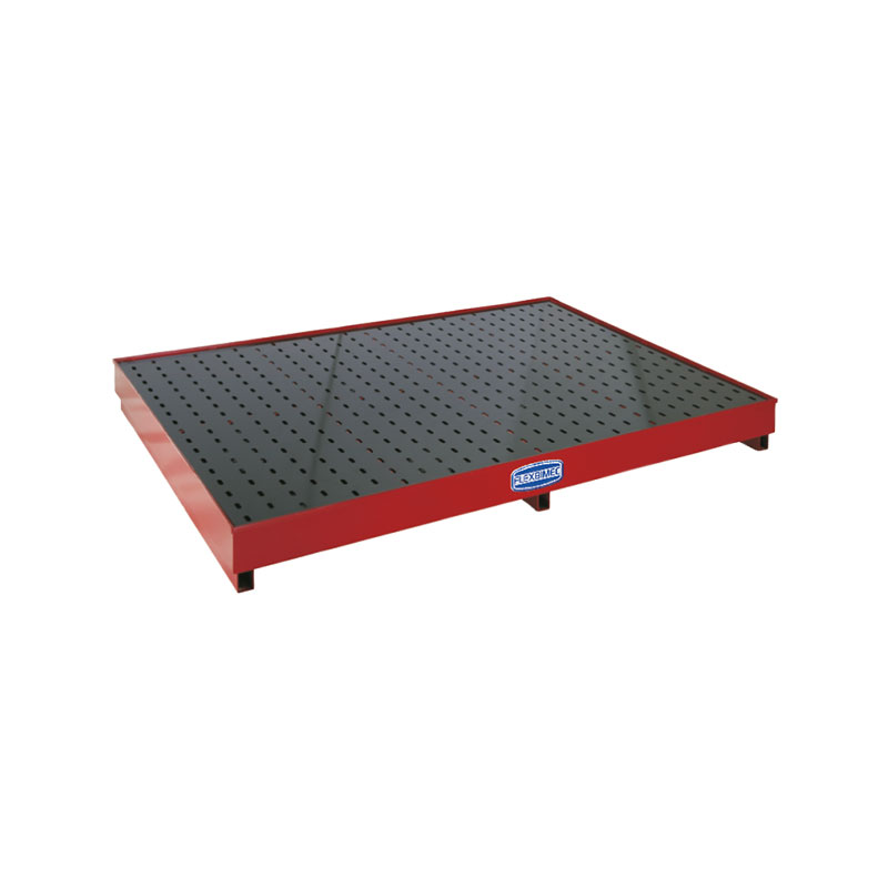 Spill containment pallet for four 208 l drums, “Tank Service Base” series, FLEXBIMEC (8536)