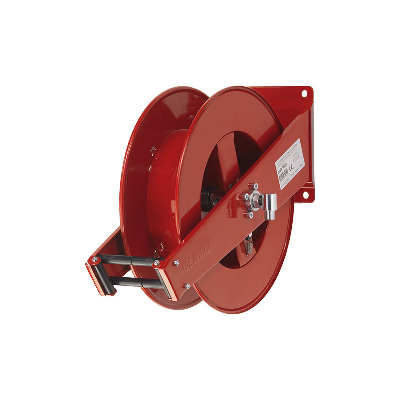 Spring-driven hose reel, painted steel, standard series, Ø 1/2 in., hose length up to 20 m, without hose (9021, FLEXBIMEC)