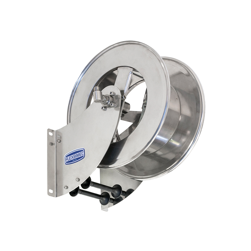 Manual stainless steel hose reel, length up to 12 m, without hose – Ø 1 inch, LSX series (9354, FLEXBIMEC)