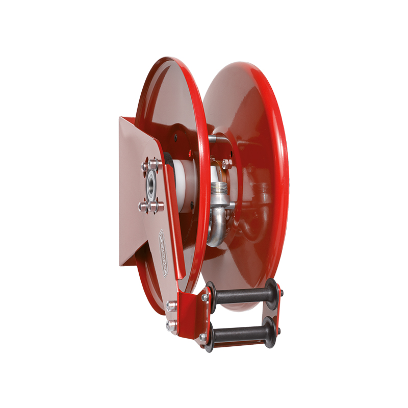 THIN REEL atsperes šļūtenes uztinējs ar nerūsējošā tērauda vārpstu, krāsots tērauds, maks. 8 m, Ø 1/2 collas, bez šļūtenes (9505, FLEXBIMEC)