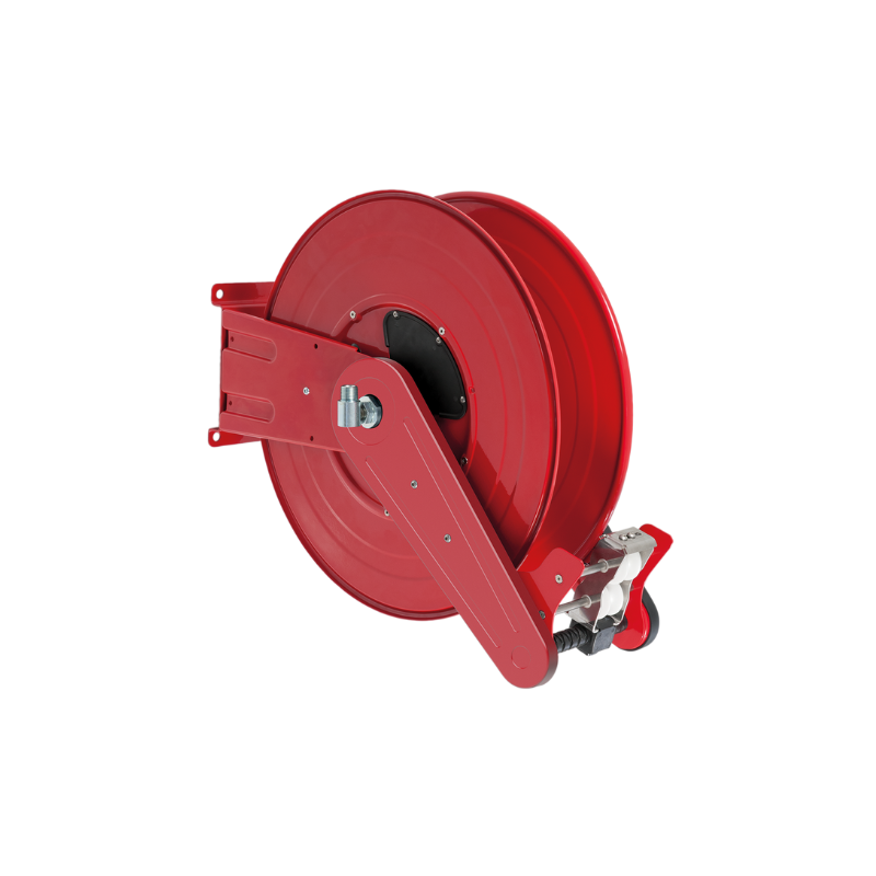 Krāsota tērauda automātiskā atsperes šļūtenes spole ANDROMEDA sērija maks. 12 m Ø1″ šļūtenei - disks 540 mm - spole 130 mm - cilindrs 250 mm - ar šļūtenes vadotni (bez šļūtenes), FLEXBIMEC (AF5213201)