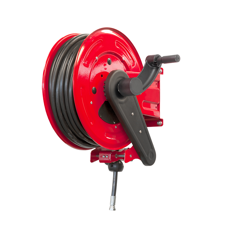 Painted steel manual hose reel ORION RD series for max 40 mt Ø1/2" hose - disc 434 mm - spool 260 mm - drum 250 mm - w/o hose guide (w/o hose), FLEXBIMEC (OSGF42260)