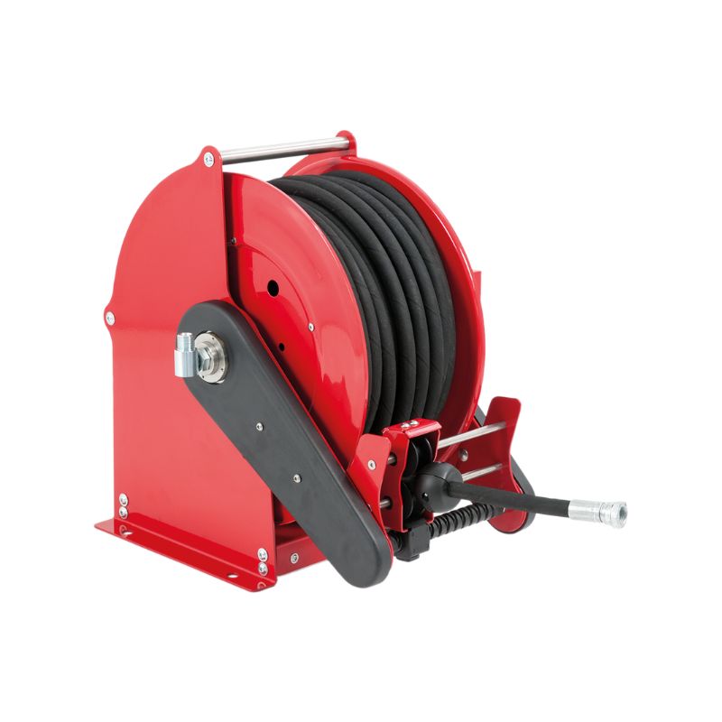 Dažyto plieno elektrinė 24 VDC motorizuota žarnos ritė SIRIO serija skirta maks. 8 mt Ø1" žarnoms - diskas 434 mm - būgno plotis 130 mm - būgnas 250 mm - valdymo pultas pasirenkamas - su žarnos kreipiamąja (be žarnos), FLEXBIMEC (SF2442131)