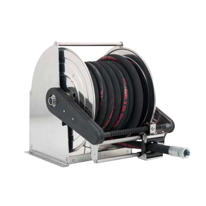 Painted steel automatic spring-driven hose reel TITANO series for max 18 mt Ø1 1/4" hose - disc 600 mm - spool 400 mm - drum 335 mm - with manual hose guide (w/o hose), FLEXBIMEC (TF6340202)