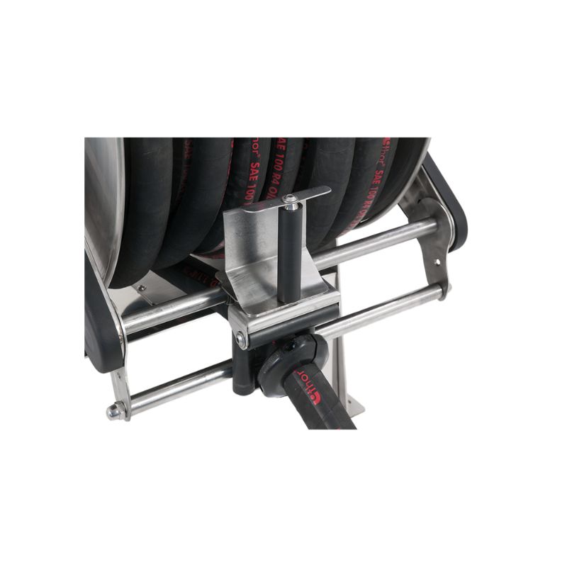 Krāsota tērauda motorizēts šļūtenes uztinējs TITANO sērija bez piedziņas bloka maks. 50 m Ø1 1/2 col. šļūtenēm - disks 680 mm - spole 600 mm - cilindrs 335 mm - ar šļūtenes vadotni (bez šļūtenes), FLEXBIMEC (TFSGA63603)