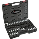 TORX atsuktuvo galvučių rinkinys, dydžiai T20-T70, 32 vnt. (V1917, VIGOR)