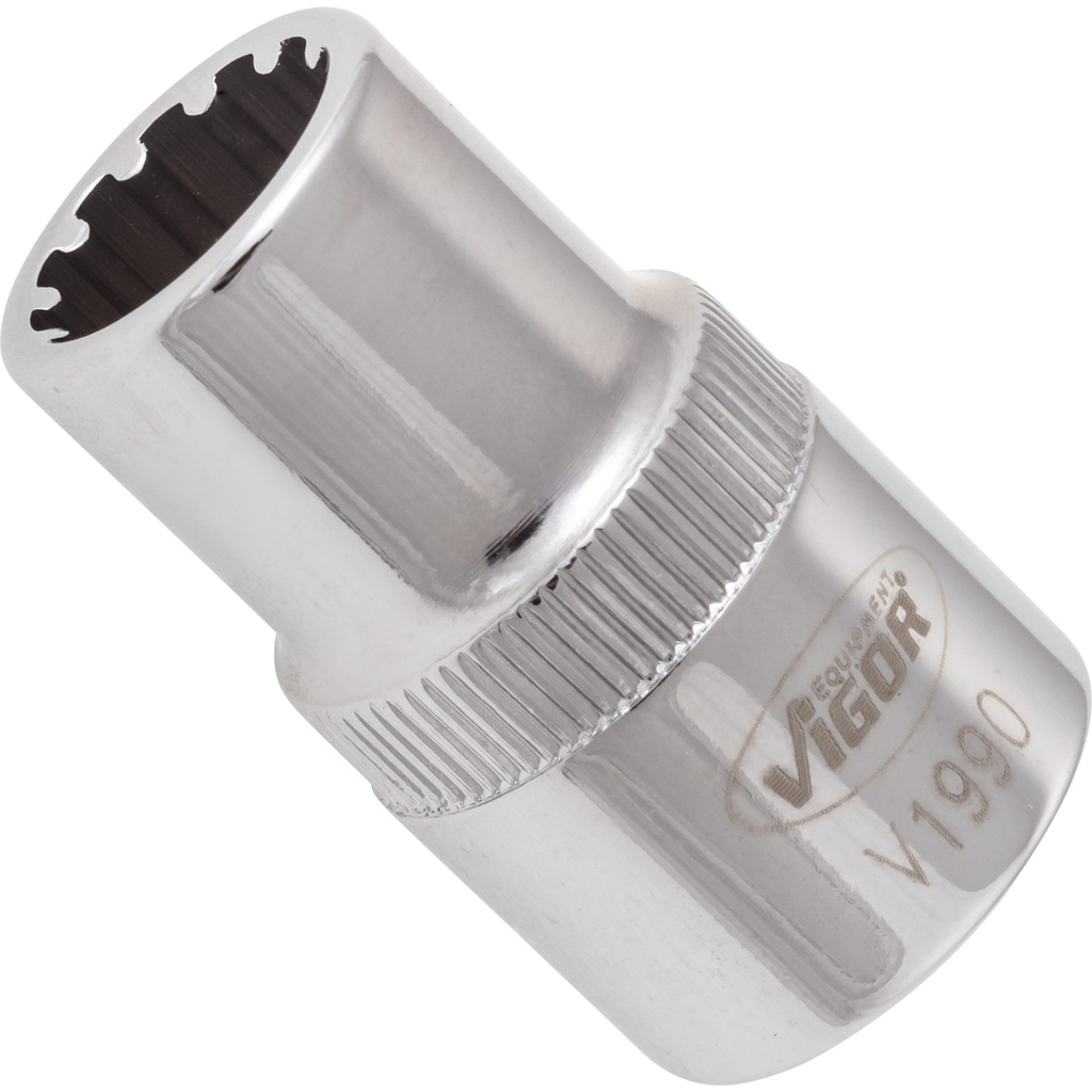 Uzgriežņu galviņa ar universālo profilu, 12 mm, 1/2 collas (V1990, VIGOR)